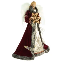 Northlight 18" Lighted Red And Gold Angel In A Dress Christmas Tree Topper - Warm White Lights -Northlight Christmas northlight e90901 2new 54907.1666942999