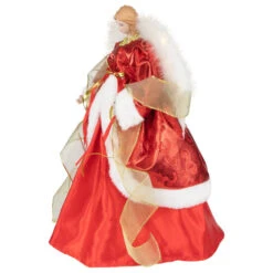 Northlight Angel With Lighted Wings Christmas Tree Topper - 14" - Red And White -Northlight Christmas northlight e94087 2 47861.1691593782