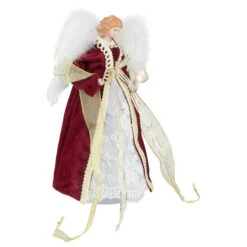 Northlight Angel With Lighted Candle Christmas Tree Topper - 14" - Burgundy And White -Northlight Christmas northlight e94088 2 64652.1691593782