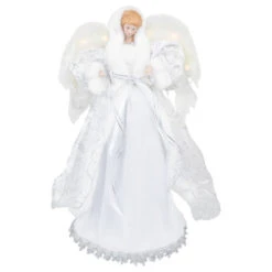 Northlight 14" White Angel With Lighted Wings Christmas Tree Topper