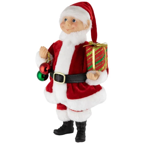 Northlight Santa Elf With Gift Christmas Figure - 14" 6 Northlight Santa Elf With Gift Christmas Figure - 14" - Image 4