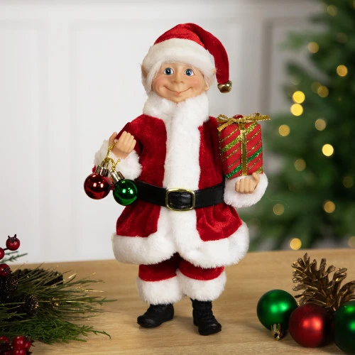 Northlight Santa Elf With Gift Christmas Figure - 14" 3 Northlight Santa Elf With Gift Christmas Figure - 14"