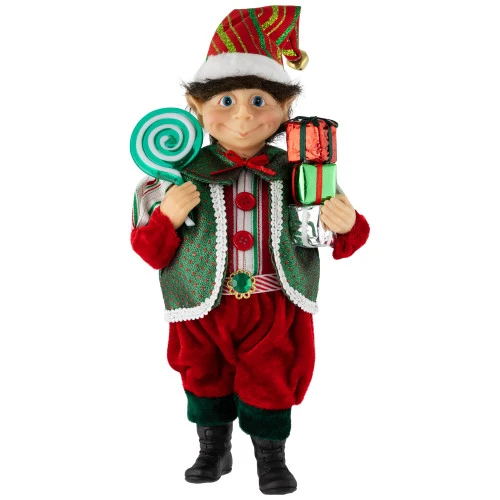 Northlight Lollipop Elf With Gifts Christmas Figure - 12" 4 Northlight Lollipop Elf With Gifts Christmas Figure - 12" - Image 2