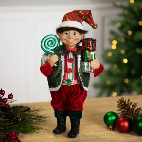 Northlight Lollipop Elf With Gifts Christmas Figure - 12" 3 Northlight Lollipop Elf With Gifts Christmas Figure - 12"