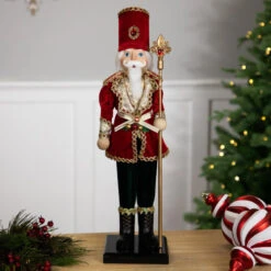 Northlight Jeweled Nutcracker With Scepter Christmas Figure - 22"