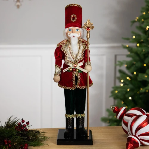 Northlight Jeweled Nutcracker With Scepter Christmas Figure - 22" 3 Northlight Jeweled Nutcracker With Scepter Christmas Figure - 22"