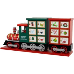 16.5" Locomotive Train Wooden Christmas Advent Calendar -Northlight Christmas northlight f03799 03 02390.1694101354