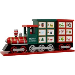 16.5" Locomotive Train Wooden Christmas Advent Calendar -Northlight Christmas northlight f03799 04 13232.1694101349