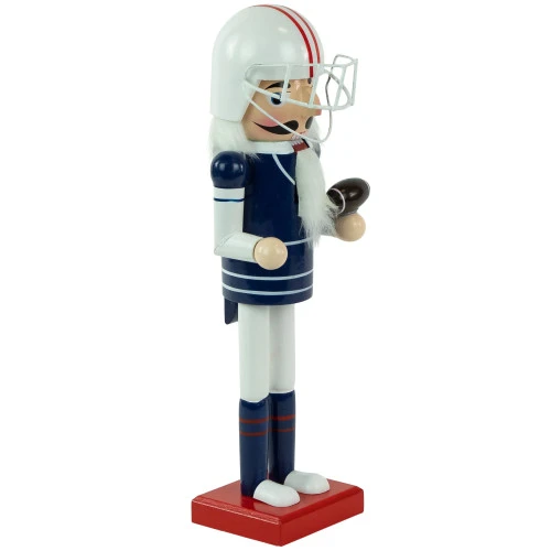 Northlight 14" Red And White Wooden Christmas Nutcracker Football Player 5 Northlight 14" Red And White Wooden Christmas Nutcracker Football Player - Image 3