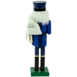 Northlight 14" Blue And Gold Wooden Mail Carrier Christmas Nutcracker -Northlight Christmas northlight f92181 4new 97498.1661972773