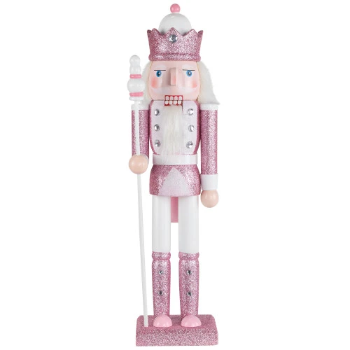 Northlight Jeweled And Glittered Nutcracker King Christmas Figure - 15" - Pink And White 4 Northlight Jeweled And Glittered Nutcracker King Christmas Figure - 15" - Pink And White - Image 2