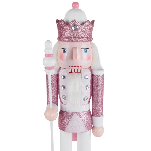 Northlight Jeweled And Glittered Nutcracker King Christmas Figure - 15" - Pink And White 7 Northlight Jeweled And Glittered Nutcracker King Christmas Figure - 15" - Pink And White - Image 5