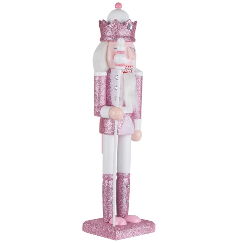 Northlight Jeweled And Glittered Nutcracker King Christmas Figure - 15" - Pink And White 5 Northlight Jeweled And Glittered Nutcracker King Christmas Figure - 15" - Pink And White - Image 3
