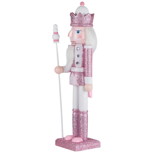 Northlight Jeweled And Glittered Nutcracker King Christmas Figure - 15" - Pink And White 6 Northlight Jeweled And Glittered Nutcracker King Christmas Figure - 15" - Pink And White - Image 4