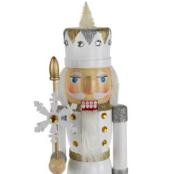 Northlight Glittered Nutcracker With Snowflake Scepter Christmas Figure - 15" - White -Northlight Christmas northlight f96464 04 08371.1726712132