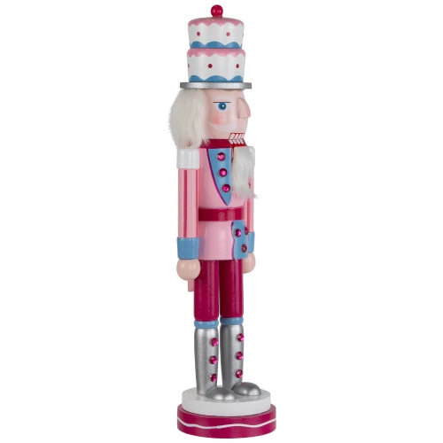 Northlight Cake King Nutcracker Christmas Figure - 15" - Pink And Blue 5 Northlight Cake King Nutcracker Christmas Figure - 15" - Pink And Blue - Image 3