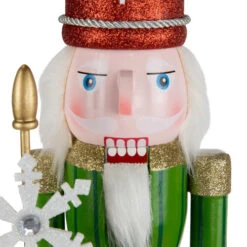Northlight Glittered Nutcracker With Snowflake Scepter Christmas Figure - 15" - Red And Green -Northlight Christmas northlight f96466 06 14844.1726712129
