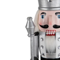 Northlight Jeweled Christmas Nutcracker Figure - 14" - Silver And Black -Northlight Christmas northlight f96467 04 31845.1726712132