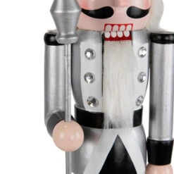 Northlight Jeweled Christmas Nutcracker Figure - 14" - Silver And Black -Northlight Christmas northlight f96467 05 01057.1726712131