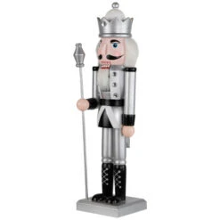 Northlight Jeweled Christmas Nutcracker Figure - 14" - Silver And Black -Northlight Christmas northlight f96467 06 22925.1726712131