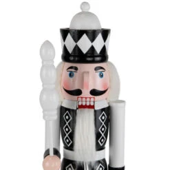 Northlight Checkered Nutcracker Soldier With Scepter Christmas Figure - 15" - Black And White -Northlight Christmas northlight f96468 03 36714.1726712133