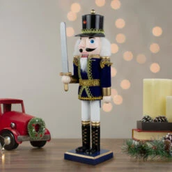 Northlight Christmas Nutcracker Soldier With Sword Decoration - 14" - Blue And White -Northlight Christmas northlight f97124 stylized20copy 17858.1674726302