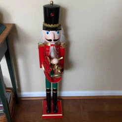 Northlight 36" Red And Green Christmas Nutcracker Soldier With Horn -Northlight Christmas northlight f97140 cxpic 45598.1677579790