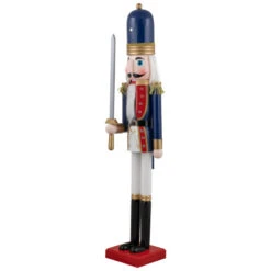 Northlight 48.25" Blue And White Christmas Nutcracker Soldier With Sword -Northlight Christmas northlight f97145 3 29221.1665519662