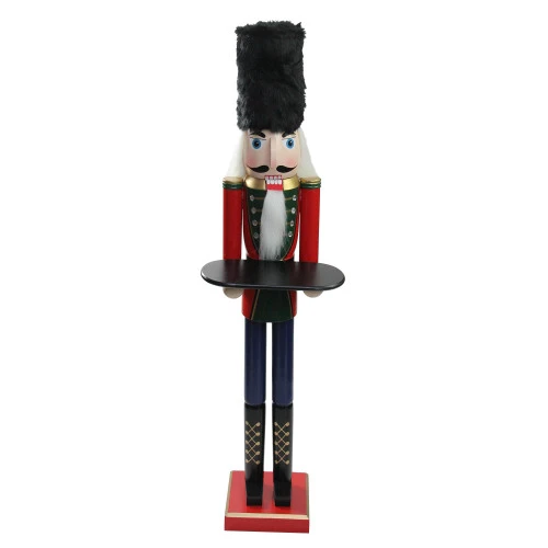 Northlight 48.25" Red And Black Christmas Butler Nutcracker With Tray 3 Northlight 48.25" Red And Black Christmas Butler Nutcracker With Tray