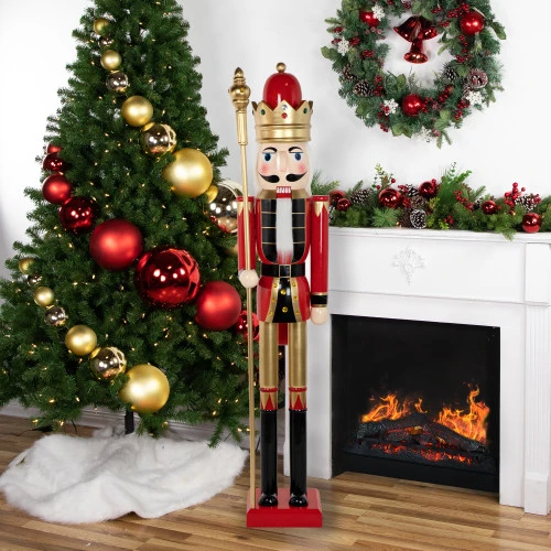 Northlight Commercial Size Christmas Nutcracker King With Scepter - 6' - Red, Black And Gold 4 Northlight Commercial Size Christmas Nutcracker King With Scepter - 6' - Red, Black And Gold - Image 2