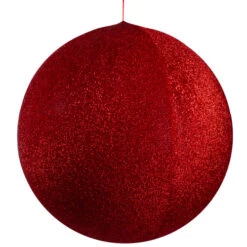 Northlight Inflatable Tinsel Commercial Christmas Ball Outdoor Ornament - 23.5" - Red