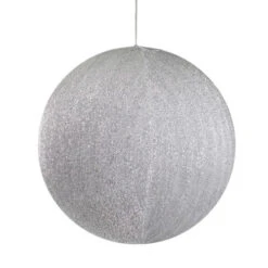 Northlight Tinsel Inflatable Christmas Ball Ornament Outdoor Commercial Decoration - 19.5" - Silver