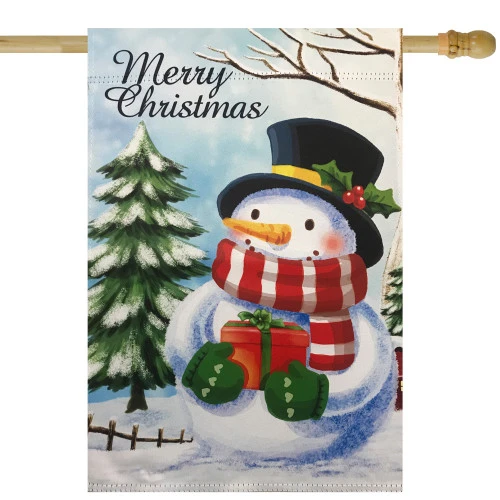 Northlight Merry Christmas And Snowman Outdoor House Flag 28" X 40" 3 Northlight Merry Christmas And Snowman Outdoor House Flag 28" X 40"
