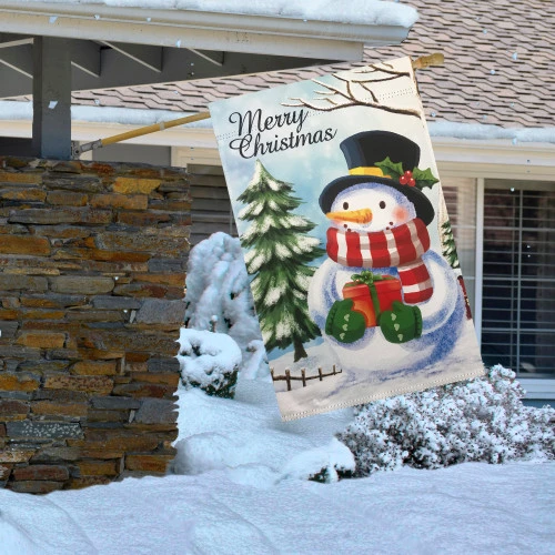 Northlight Merry Christmas And Snowman Outdoor House Flag 28" X 40" 5 Northlight Merry Christmas And Snowman Outdoor House Flag 28" X 40" - Image 3