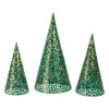 Christmas Cone Trees - 16" - Green And Gold - Set Of 3 -Northlight Christmas northlight fh26919 87753.1665611631