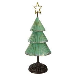 Northlight Rustic Christmas Tree With Cutout Star Topper - 17" - Green And Gold Finish -Northlight Christmas northlight fh26931 1 55206.1601688803