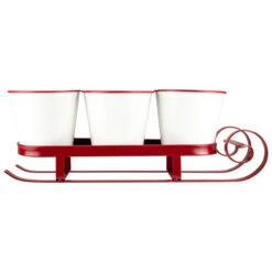 Sleigh With "Noel", "Joy" And "Merry" Buckets Christmas Centerpiece - 18.75" - Red -Northlight Christmas northlight fh93190 4 02292.1685625088