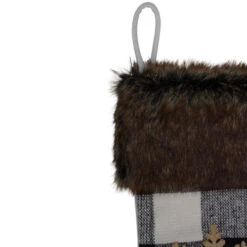 Northlight 18-Inch Black And White Buffalo Plaid Burlap Reindeer Christmas Stocking -Northlight Christmas northlight fo26664 1 57312.1604282996