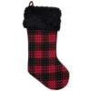 Northlight 21.5" Red And Black Plaid With Dots And Faux Fur Cuff Christmas Stocking -Northlight Christmas northlight fo26684 67147.1606877318