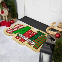 Northlight Red And Green "Santa Stop Here" Outdoor Christmas Doormat 18" X 30" 10 Northlight Red And Green "Santa Stop Here" Outdoor Christmas Doormat 18" X 30" -Northlight Christmas northlight fw94658 styled2 23530.1693409622