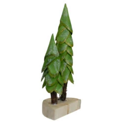 Northlight Christmas Trees On A Wooden Base Decoration - 9" - Brown And Green -Northlight Christmas northlight gb90534 1 81577.1669970845
