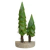 Northlight Christmas Trees On A Wooden Base Decoration - 9" - Brown And Green -Northlight Christmas northlight gb90534 2 16220.1603504875