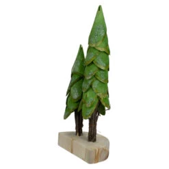 Northlight Christmas Trees On A Wooden Base Decoration - 9" - Brown And Green -Northlight Christmas northlight gb90534 3 94817.1669970845