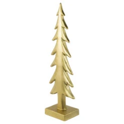 Shiny Christmas Tree On Square Base Decoration - 16" - Gold -Northlight Christmas northlight gb94412 3 78178.1671008225