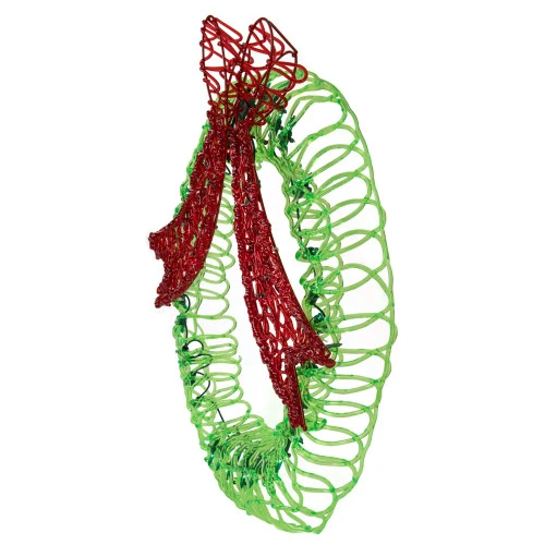Northlight 20" Green And Red Lighted Wreath And Bow Christmas Window Silhouette Decoration 7 Northlight 20" Green And Red Lighted Wreath And Bow Christmas Window Silhouette Decoration - Image 5