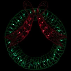 Northlight 20" Green And Red Lighted Wreath And Bow Christmas Window Silhouette Decoration 9 Northlight 20" Green And Red Lighted Wreath And Bow Christmas Window Silhouette Decoration -Northlight Christmas northlight gv94140 on20black 01 91235.1702315858
