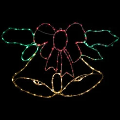 Northlight 34" Lighted Christmas Bell And Bow Window Silhouette Decoration