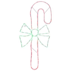 Northlight 28" Green And White LED Lighted Candy Cane With Bow Christmas Window Silhouette -Northlight Christmas northlight gv94153 1new 88129.1702315856