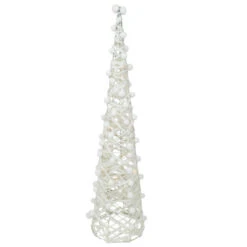 Northlight LED Lighted Glittered Cone Tree Christmas Decorations - 39.25" - White - Set Of 3 -Northlight Christmas northlight h36267 4 98057.1718313978