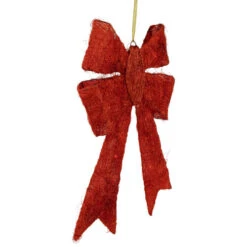 Northlight Lighted Sparkling Sisal Outdoor Christmas Double Bow - 23" - Red - Clear Lights -Northlight Christmas northlight h85235 02 32218.1690296403
